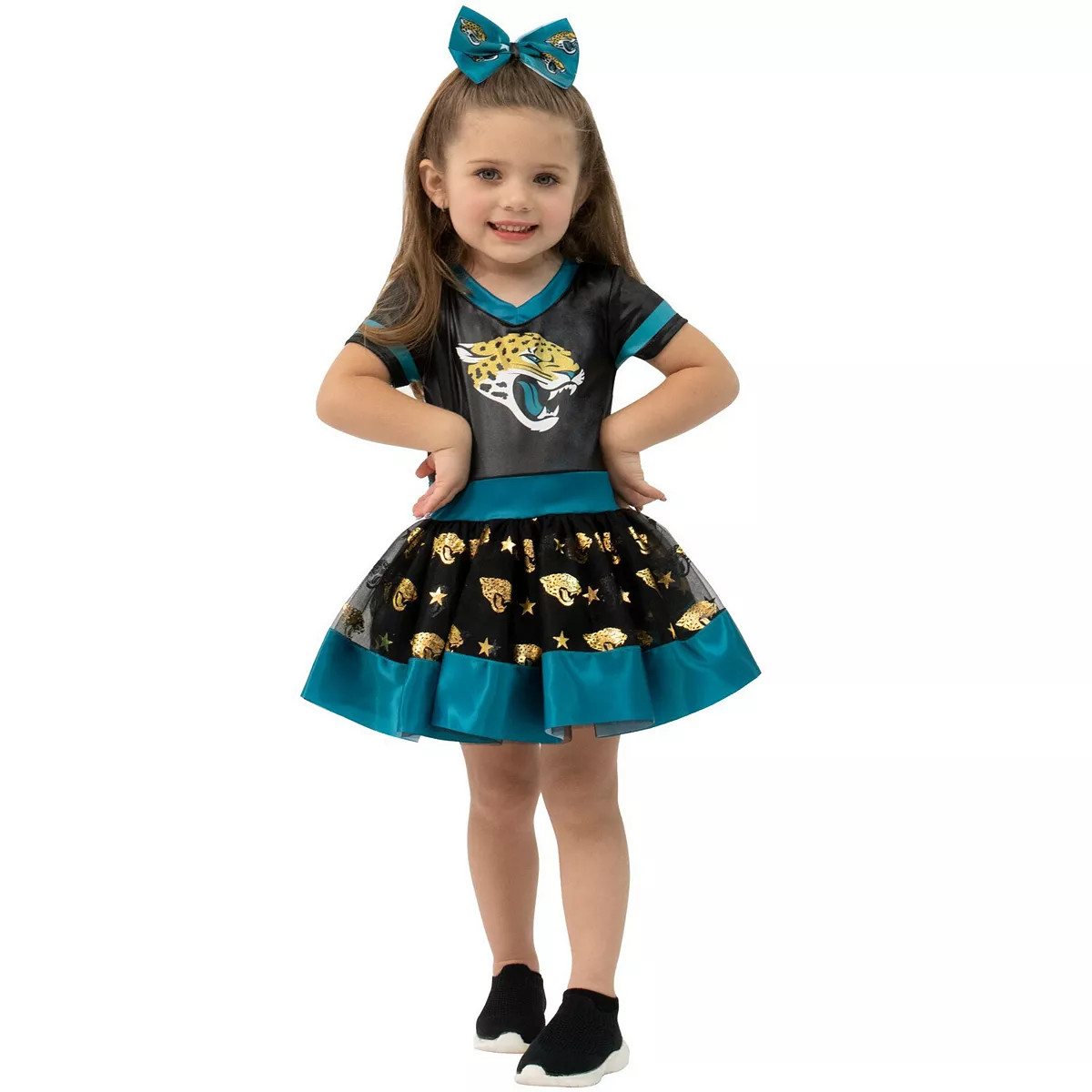 Girls Toddler Black Jacksonville Jaguars Tutu Tailgate Game Day V-Neck Costume | Kohl's