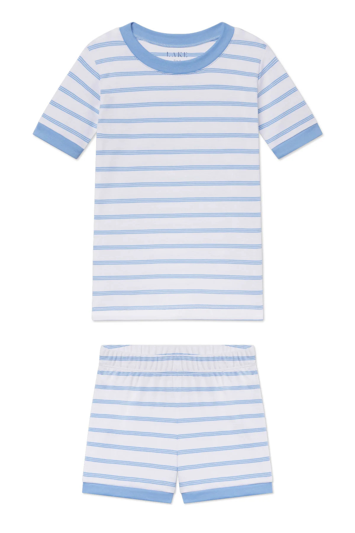 Kids Shorts Set in Baltic Blue Triple Stripe | Lake Pajamas