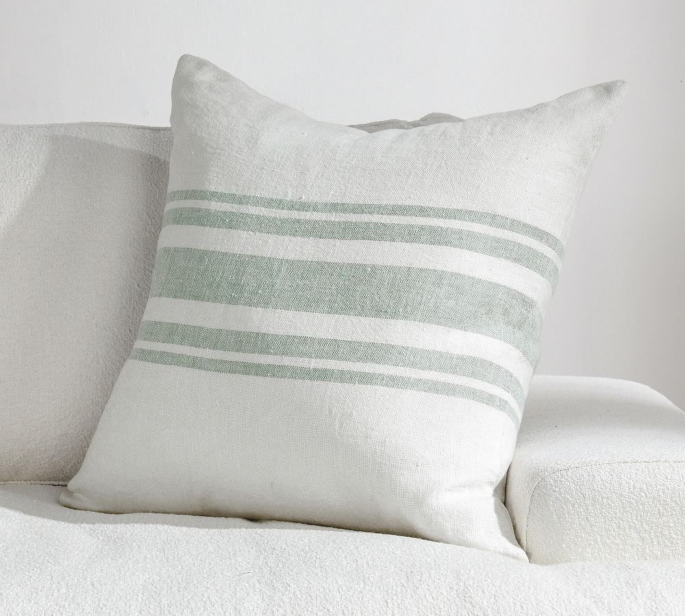 Sens Belgian Flax Linen Striped Pillow Cover | Pottery Barn (US)