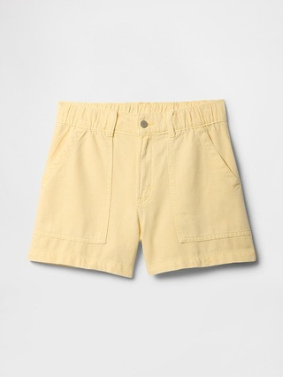 4" High Rise SuperSoft Denim Utility Shorts | Gap Factory