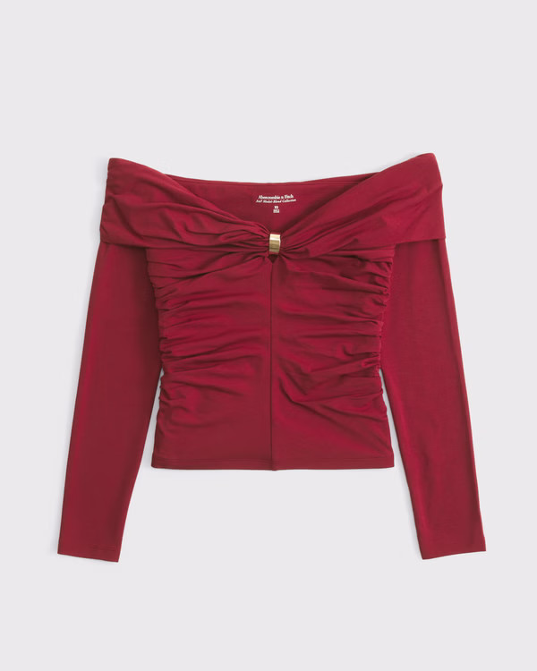 Off-The-Shoulder Hardware Top | Abercrombie & Fitch (US)