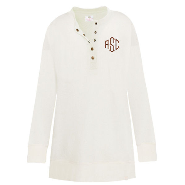 Monogrammed Waffle Henley Tunic | Marleylilly