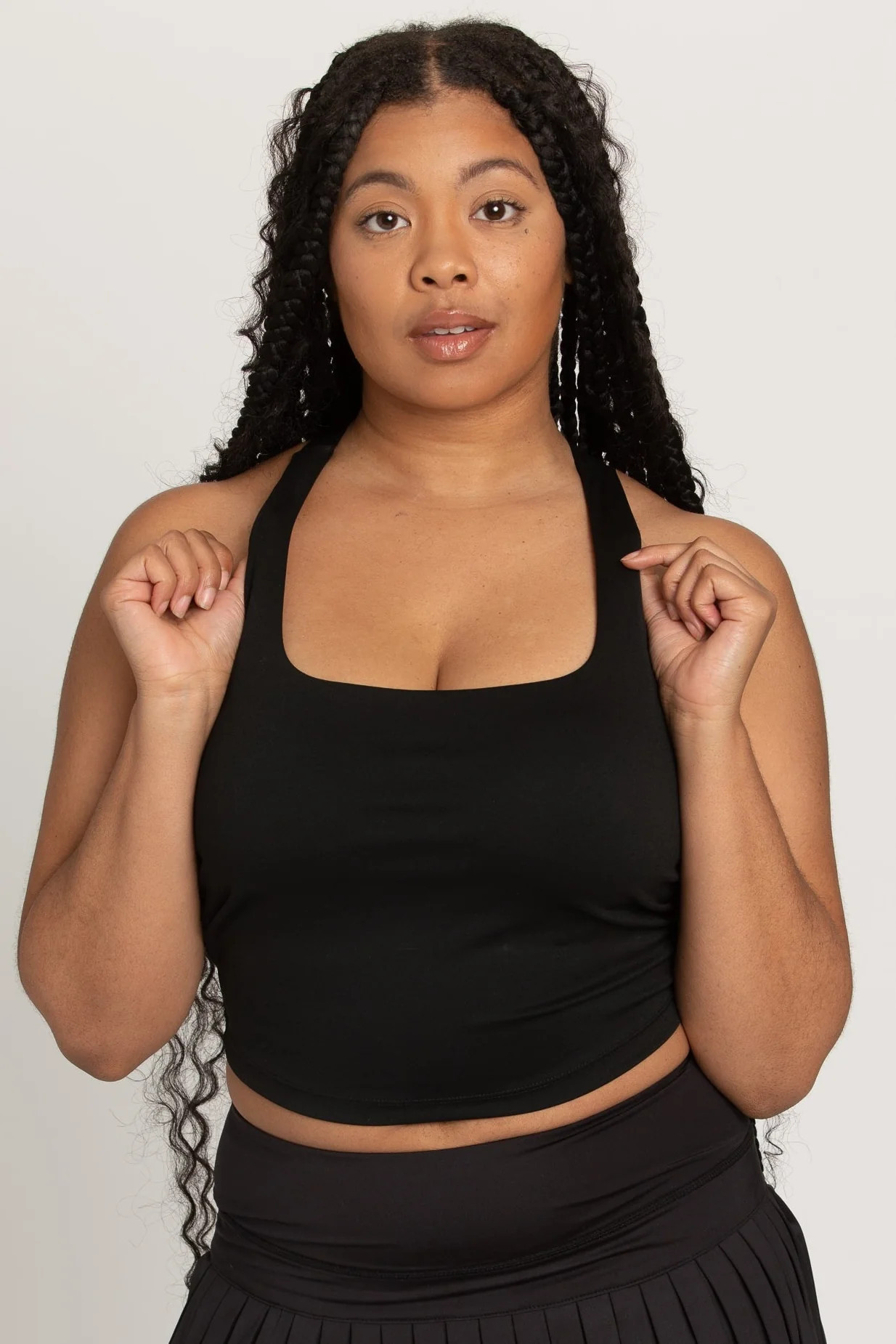 Blackout Criss Cross Back Yoga Tank S | Gold Hinge
