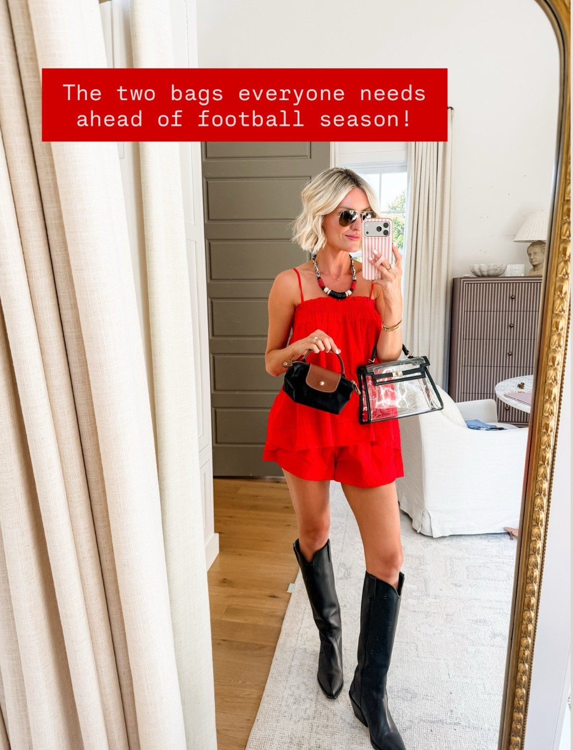 Here are two purses from Amazon that are perfect for game day! The black mini one comes in several colors! Wearing XS in this set! 

Loverly Grey, college game day, matching set, Georgia game day outfit, game day outfit inspo, western boots, clear purse, game day purse

#LTKSeasonal