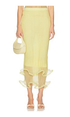 SIMKHAI Kelso Skirt in Buttercream from Revolve.com | Revolve Clothing (Global)