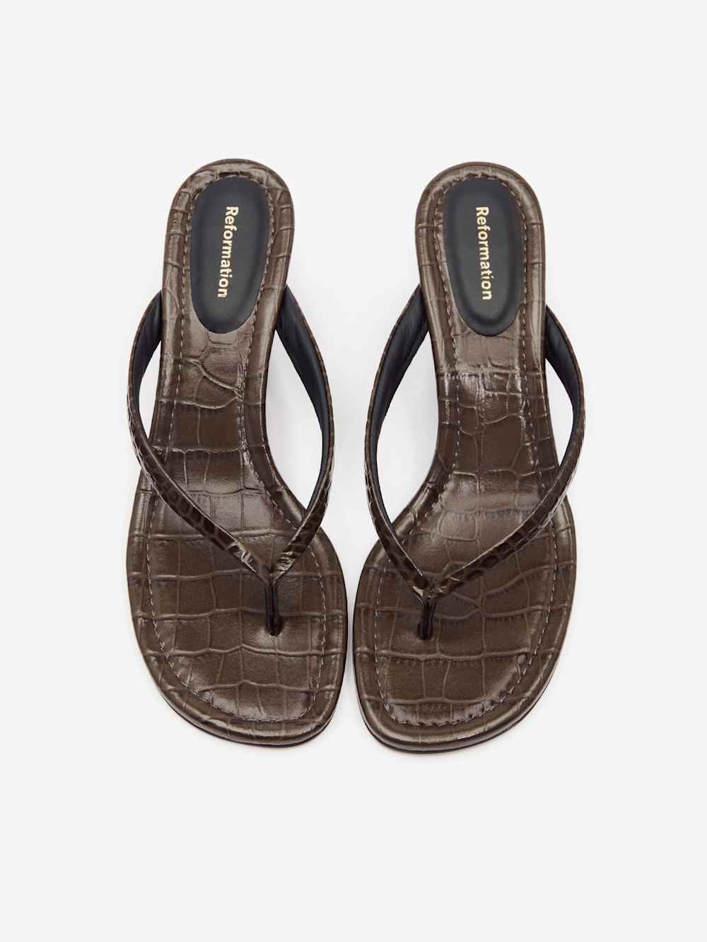 Amelia Thong Wedge Sandal | Reformation (Global)