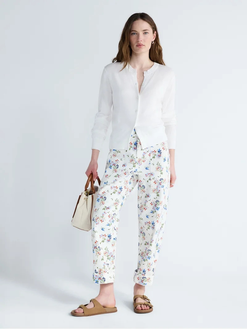 Free Assembly Women's Floral Pants with Chop Pockets, Sizes XS-XXL | Walmart (US)