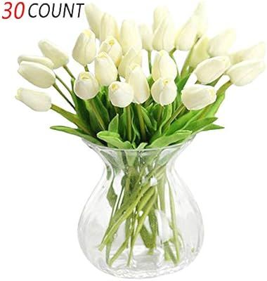 yunshuoa 30 PCS Artificial Tulip Bouquets DIY Artificial Silk Handmade Flowers Suitable for Home ... | Amazon (US)