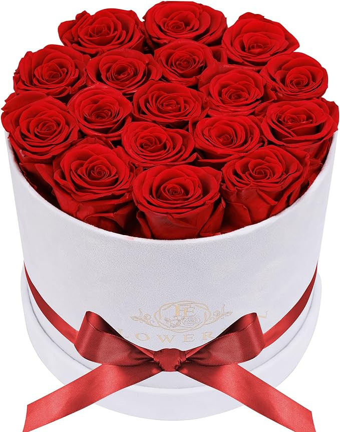 Valentines Day Roses Gifts for Her - Flowers for Delivery Prime- 17-Piece Roses in a Luxury Suede... | Amazon (US)
