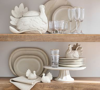 Rustic Turkey Shaped Stoneware Serveware Collection | Pottery Barn (US)