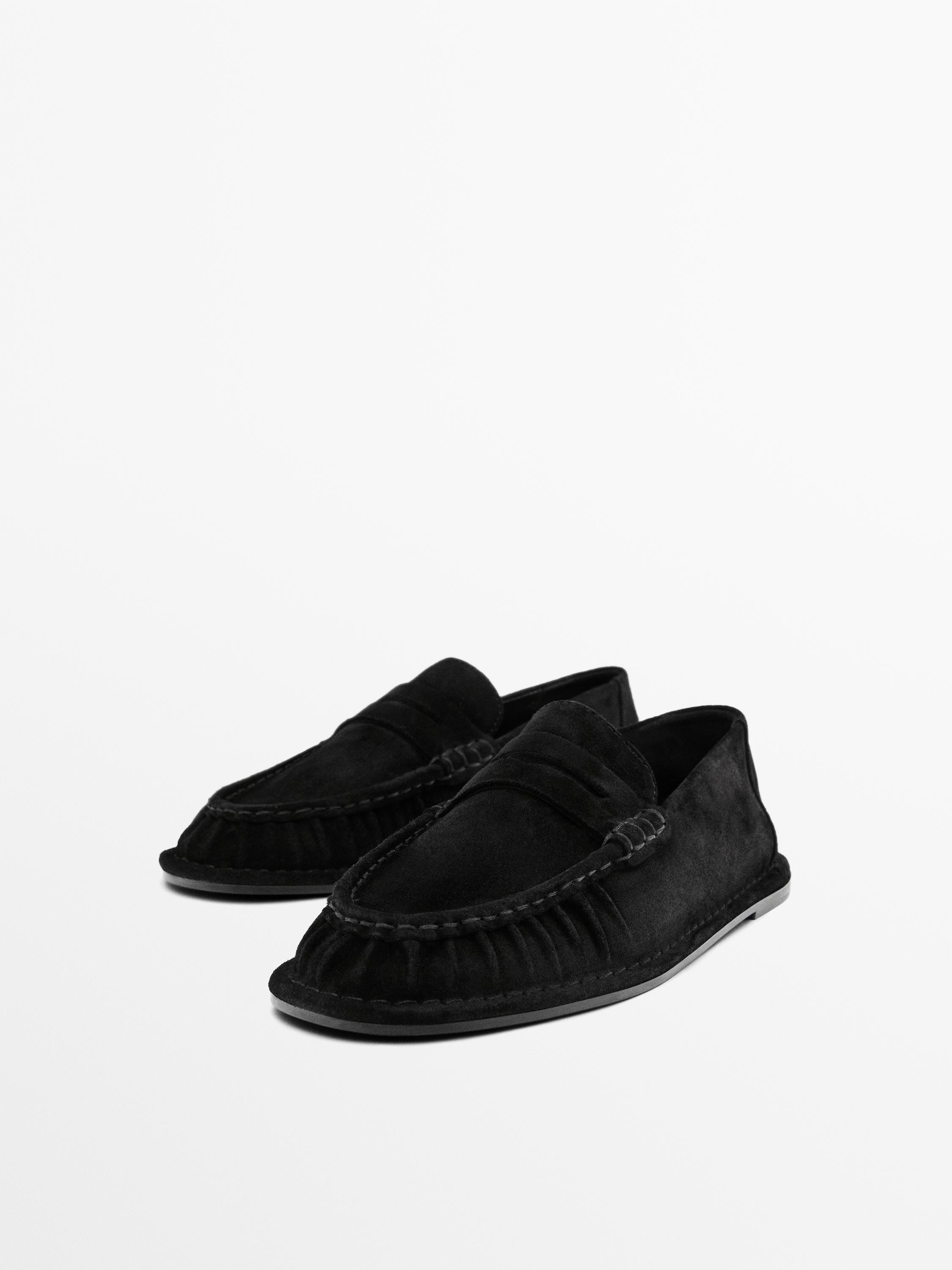 Geraffte Raulederloafer | Massimo Dutti DE