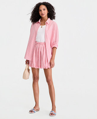 Women's Jenna Stripe Bubble-Hem Mini Skirt | Macy's