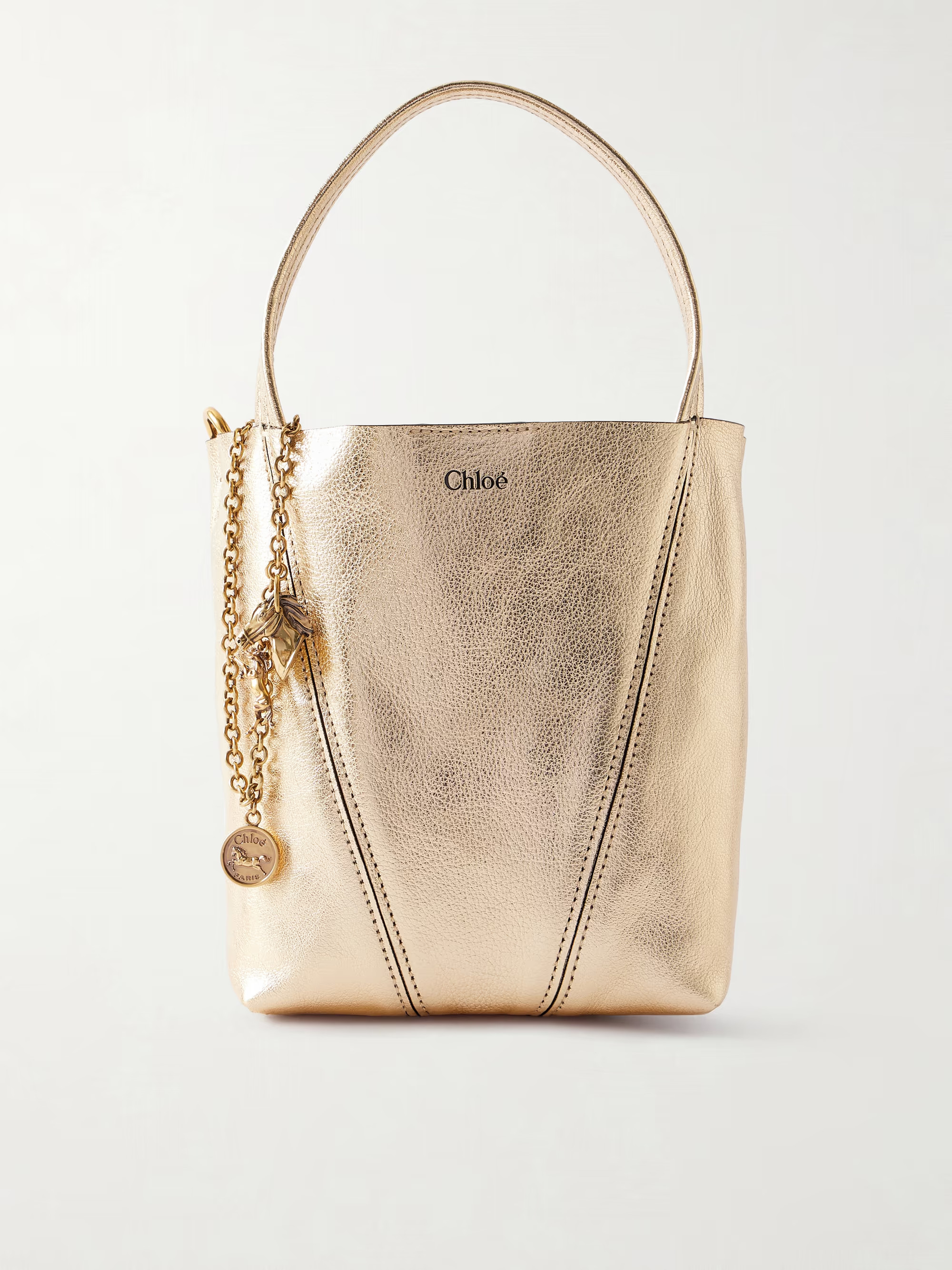 Spin small embellished paneled textured-leather tote | NET-A-PORTER (UK & EU)