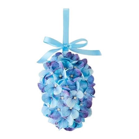 Easter Wreath for Front Door 27cm Blue Artificial Hydrangea Egg-Shaped Wall Hanging, UV-Resistant Faux Plant Decor with Satin Bow, Maintenance-Free Spring Easter Home & Porch Decoration | Walmart (US)