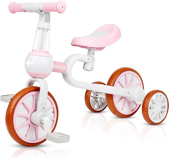 VOKUL Balance Bike 2 3 4 5 Year Old, 4 in 1 Kids' Balance Bike with Detachable Pedals and Auxilia... | Amazon (US)