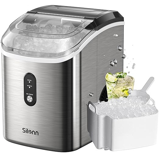 Nugget Ice Maker Countertop - Silonn Pebble Ice Maker Machine with Self-Cleaning Function, 33lbs/... | Amazon (US)