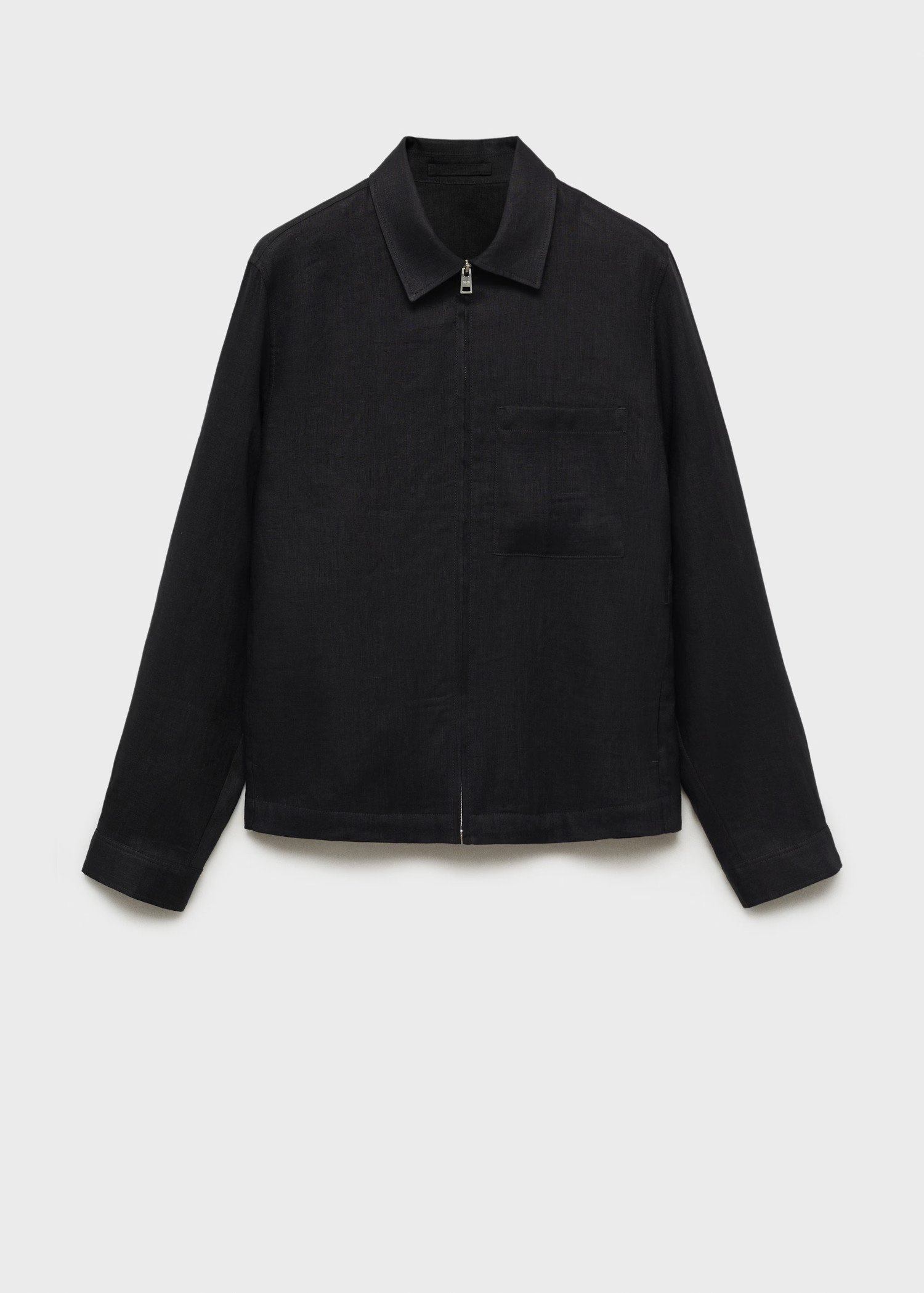 Jacke aus 100 % Leinen mit Reißverschluss | Mango EU