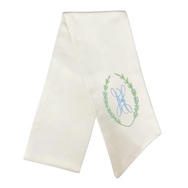 Monogrammed Laurel Wreath Sash | Fig and Dove