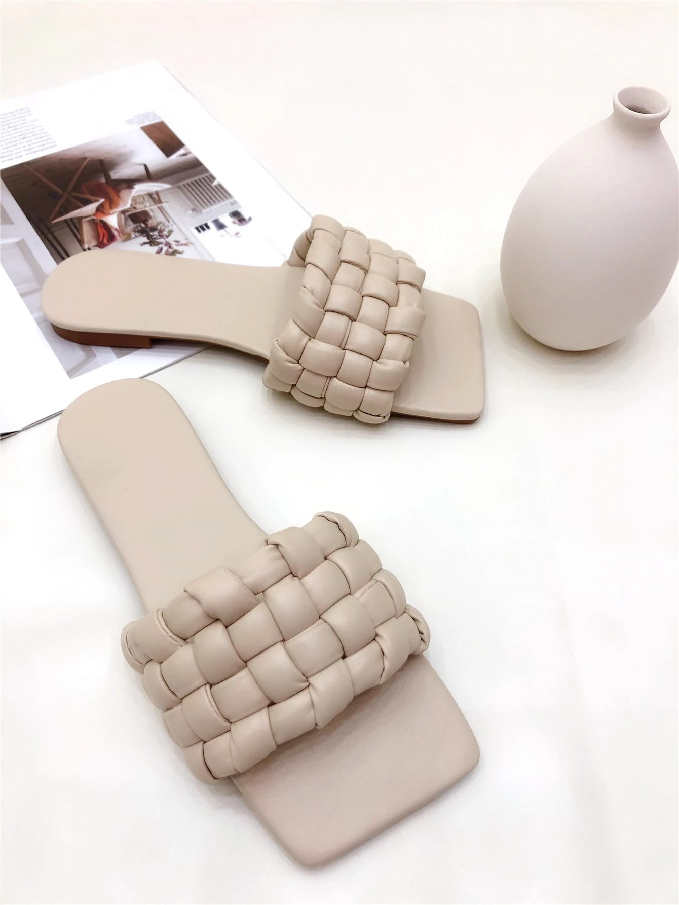 Plain Braided Slide Sandals | SHEIN