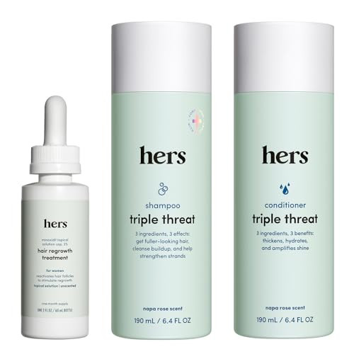 hims and hers Triple Threat Shampoo & Conditioner, 3 Pack, 6.4 Fl Oz | Amazon (US)