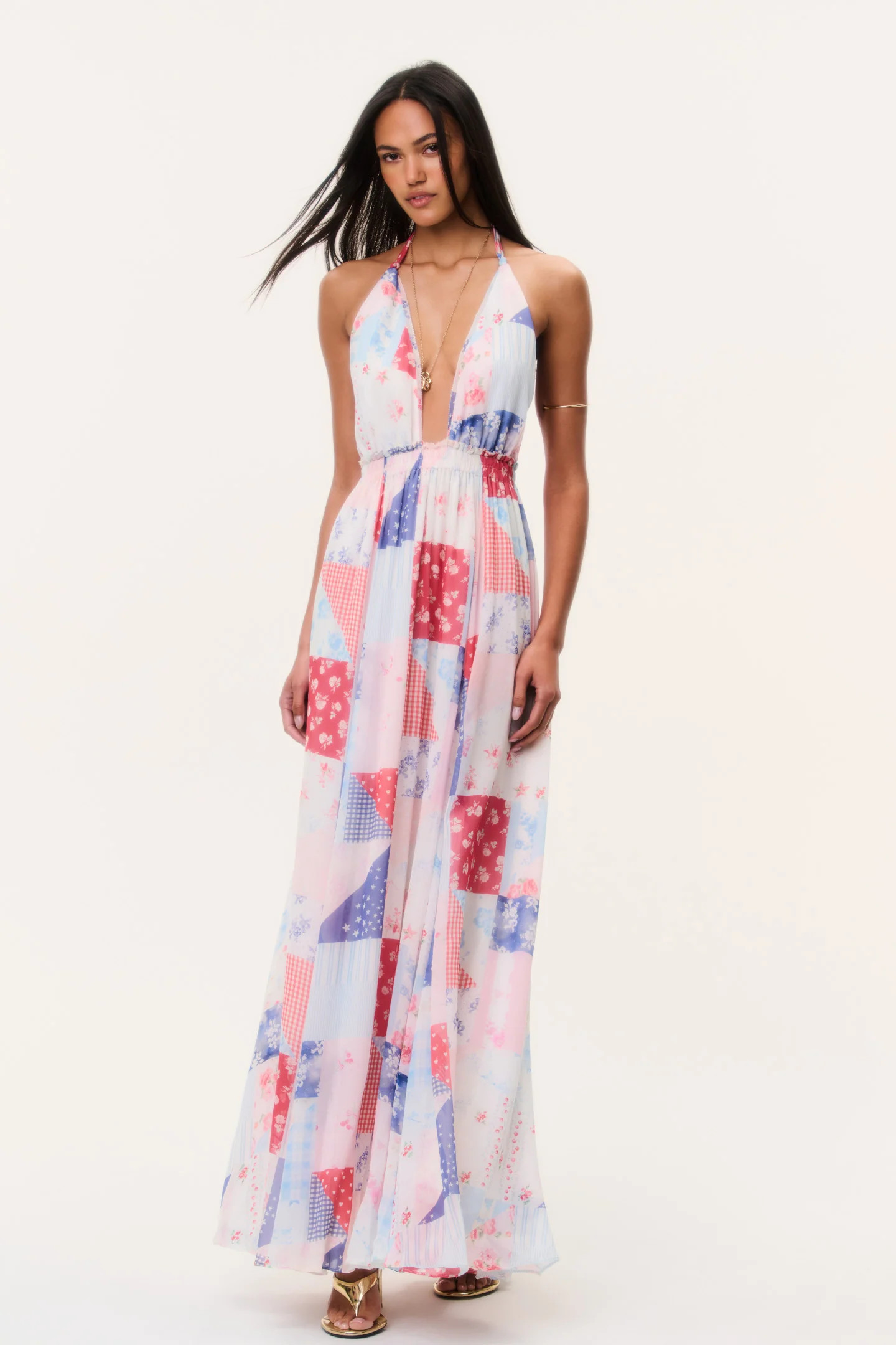 Fancy Patchwork Halter Maxi Dress | LoveShackFancy