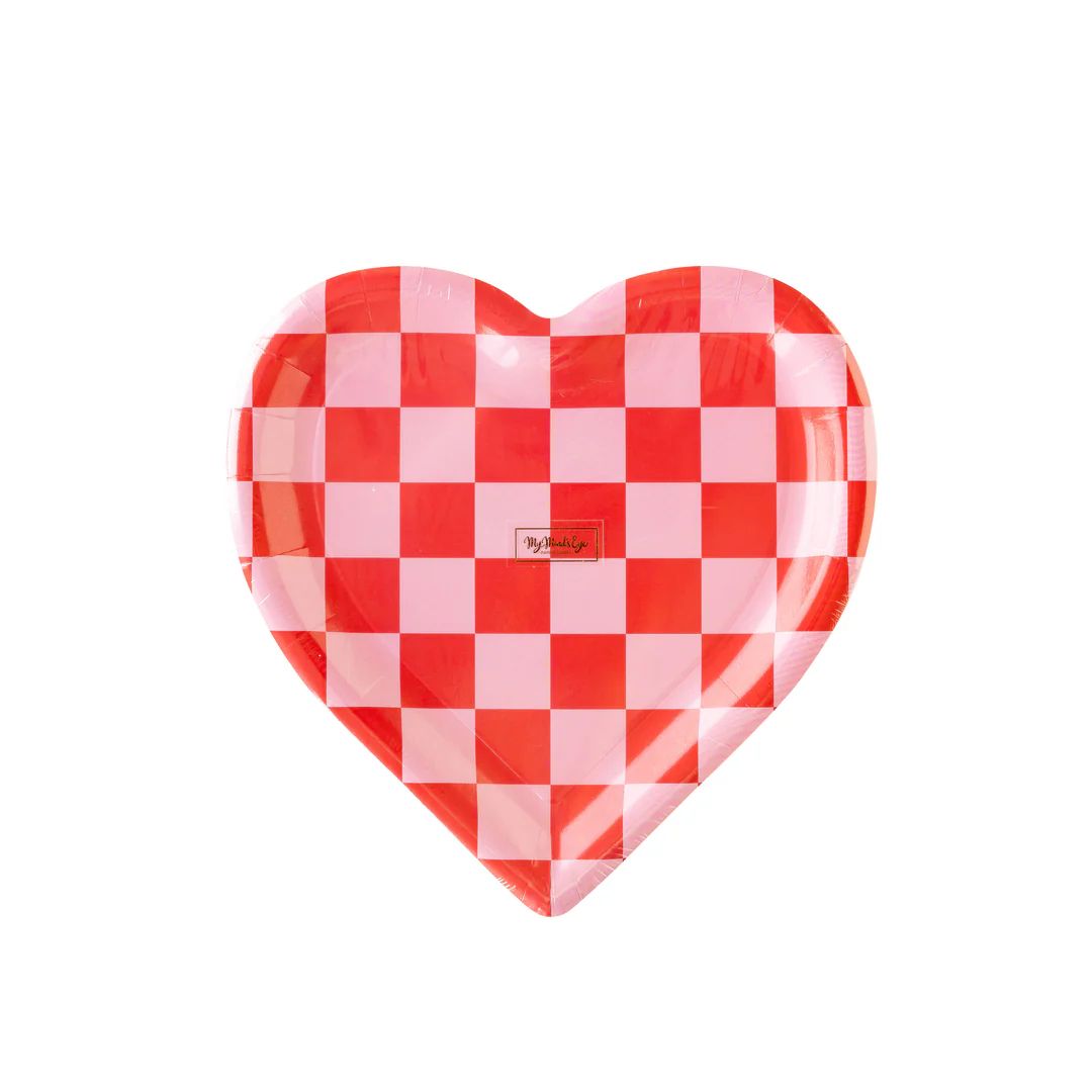 Checkered Heart Shaped Paper Plate | My Mind's Eye