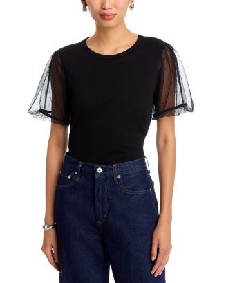 Justine Mesh Sleeve Top | Bloomingdale's (US)