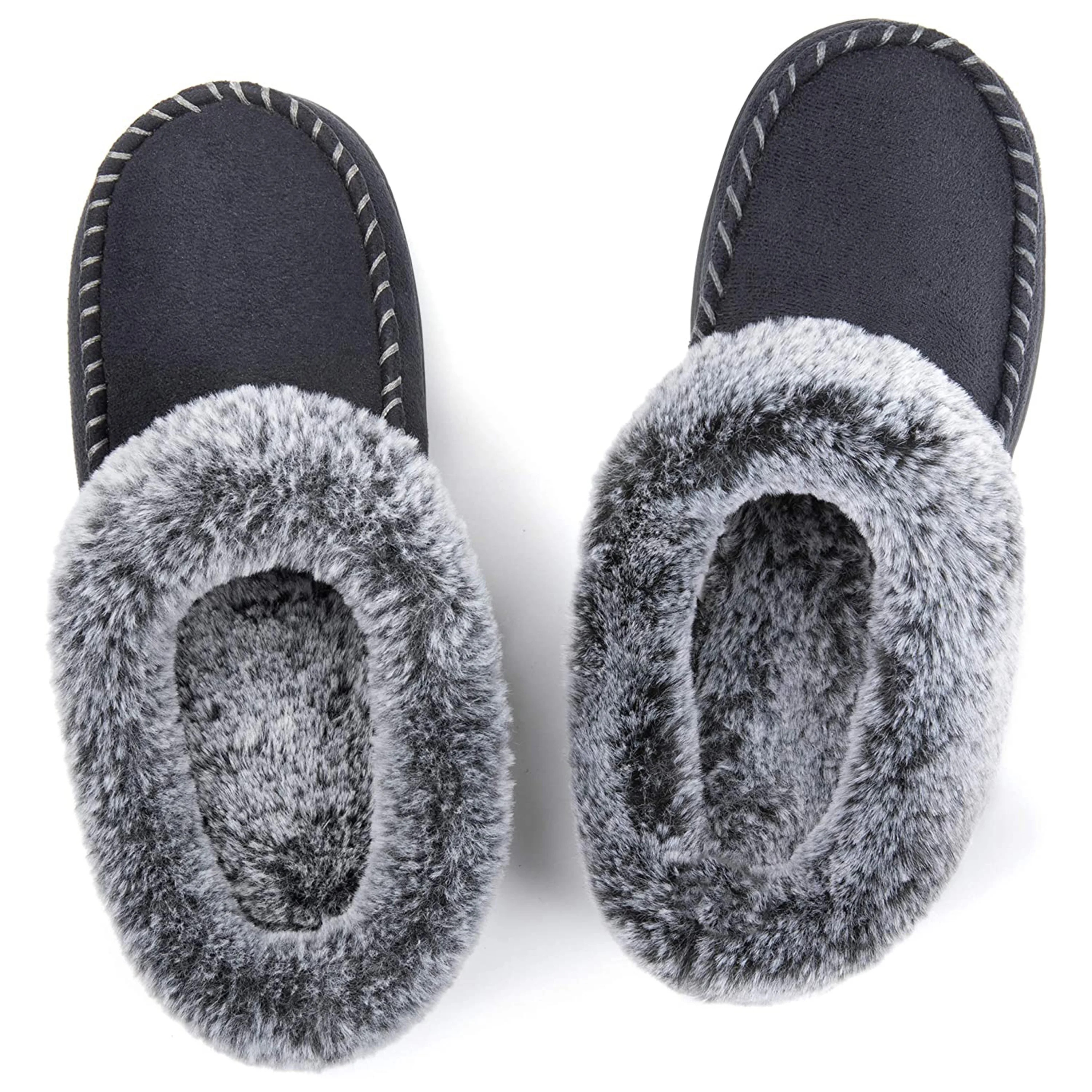 Women's Cozy Memory Foam Moccasin Suede Slippers | Walmart (US)