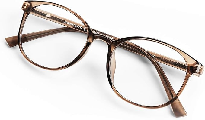 FONHCOO Blue Light Blocking Glasses Women Men TR90 Round Computer Eyeglasses (Coffee) | Amazon (US)