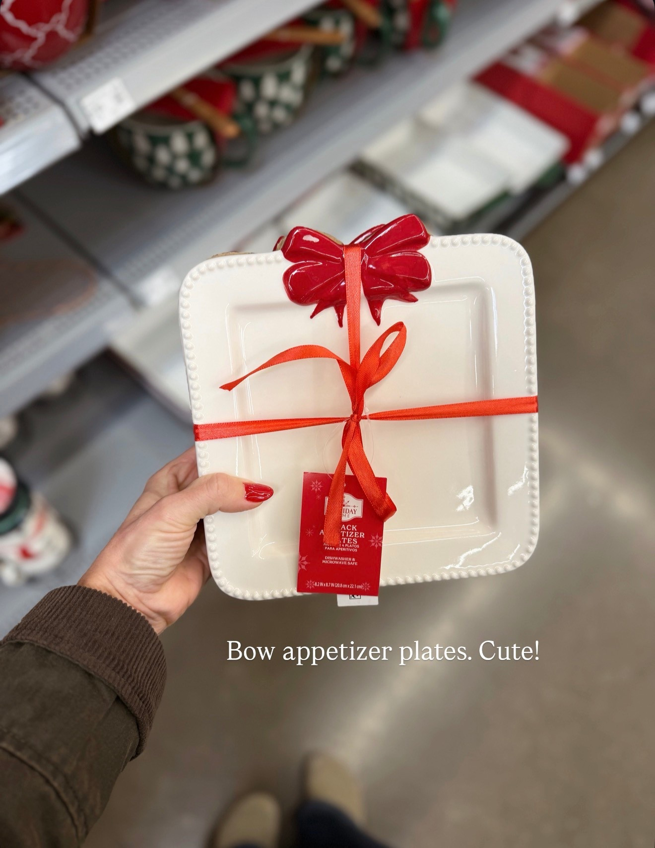 These bow appetizer plates from Walmart are so cute! I absolutely love the bow design and the square shape. I also linked the matching tray and mugs!

#LTKFindsUnder50 #LTKHoliday #LTKHome