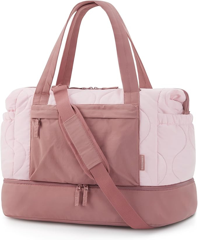 BAGSMART Puffer Duffle Bag for Travel, 33L Weekender Bags for Women, Carry on Bag with Shoe Compa... | Amazon (US)