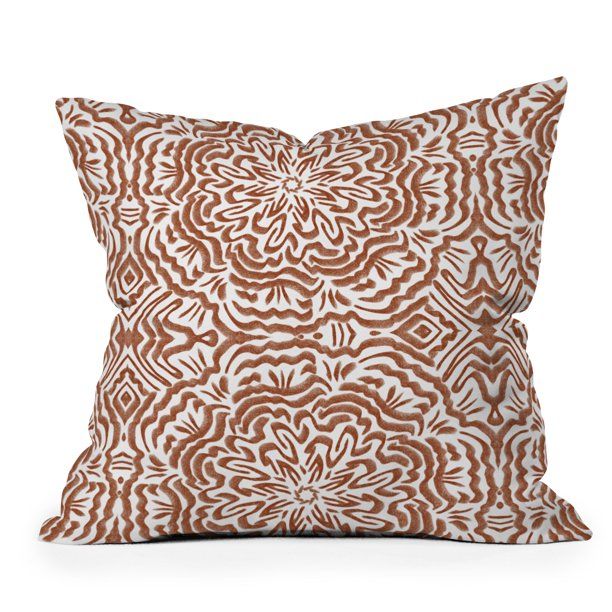 Society6 Marta Barragan Camarasa Terracotta Strokes Pattern 16" x 16" Decorative Throw Pillow | Walmart (US)