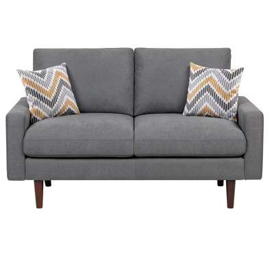 Loveseat with USB Charging Ports & Pillows in Gray - Lilola Home | Target