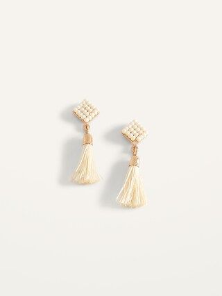 Beaded Tassel Drop Earrings for Women | Old Navy (US)