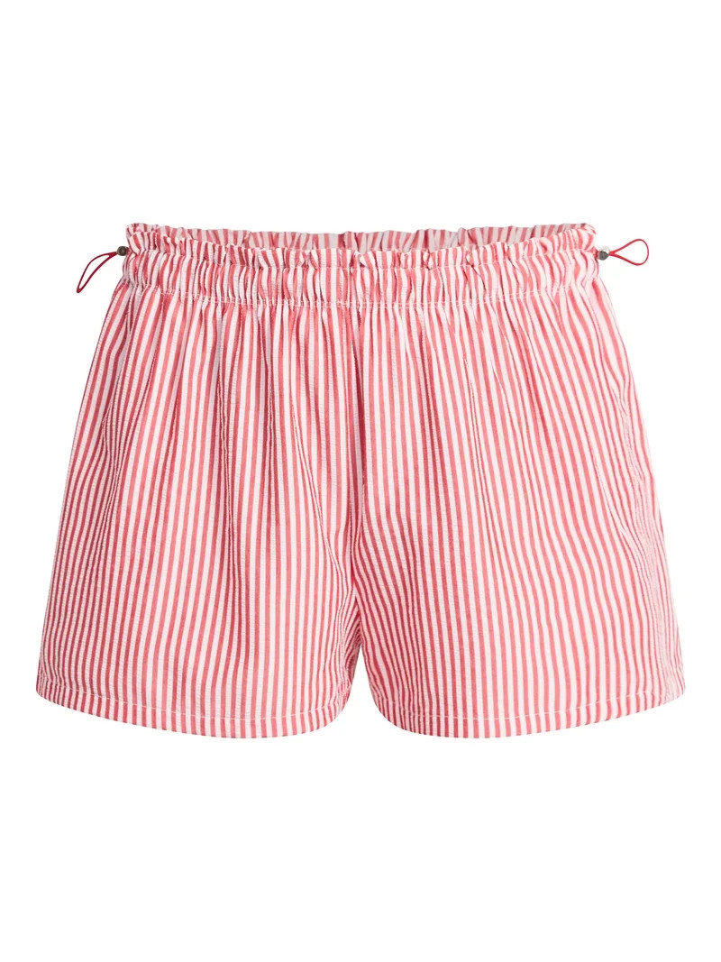 No Boundaries Striped Seersucker Bungee Shorts, 2" Inseam, Women's XXS-XXL | Walmart (US)