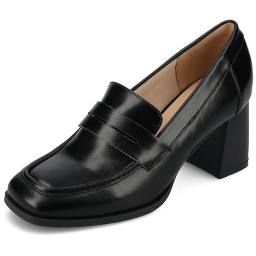 Journee Collection Black PU 7 Medium Womens US | Amazon (US)