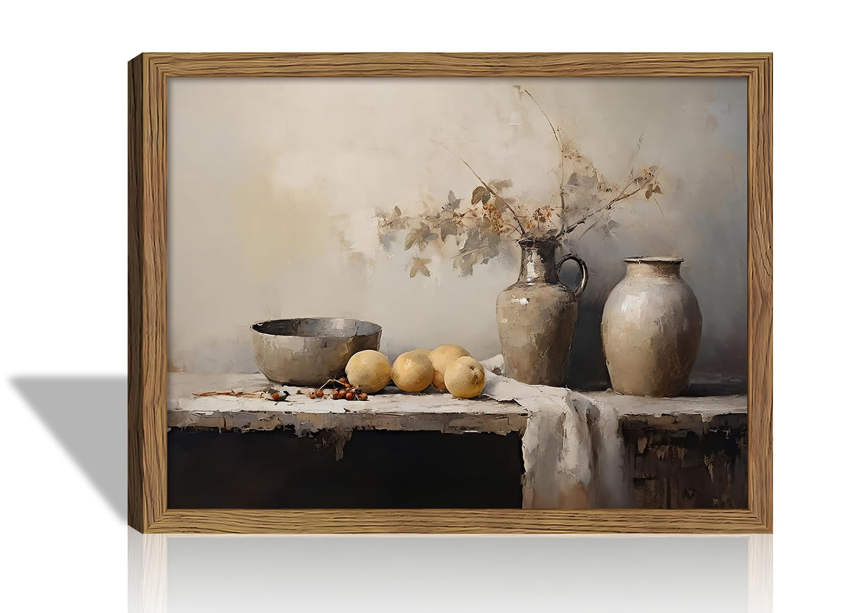 Framed Vintage Kitchen Wall Art, Dining Room Retro Jars Pictures Wall Decor, Moody Oil Painting C... | Amazon (US)
