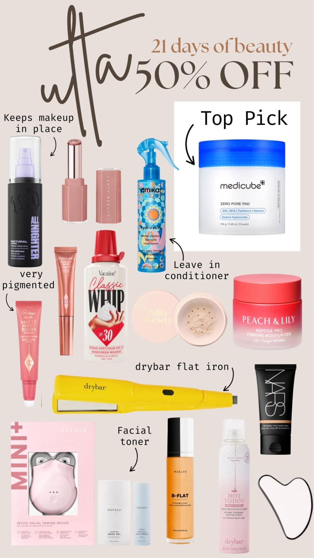 Ulta 50% off deals

#LTKBeauty #LTKSpringSale