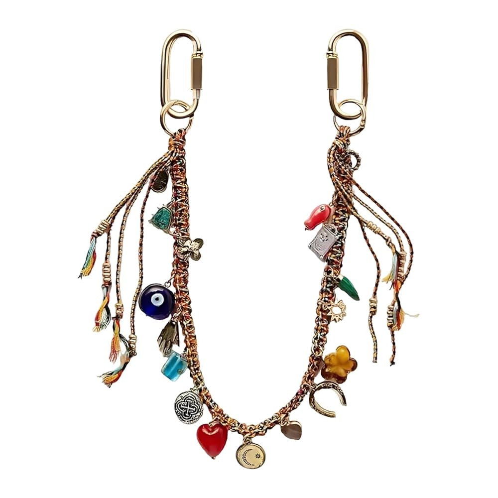 Chain Beaded Rope Braided Keychain for Handbag Purse Backpack Accessories for Bag Purse Accessori... | Amazon (US)