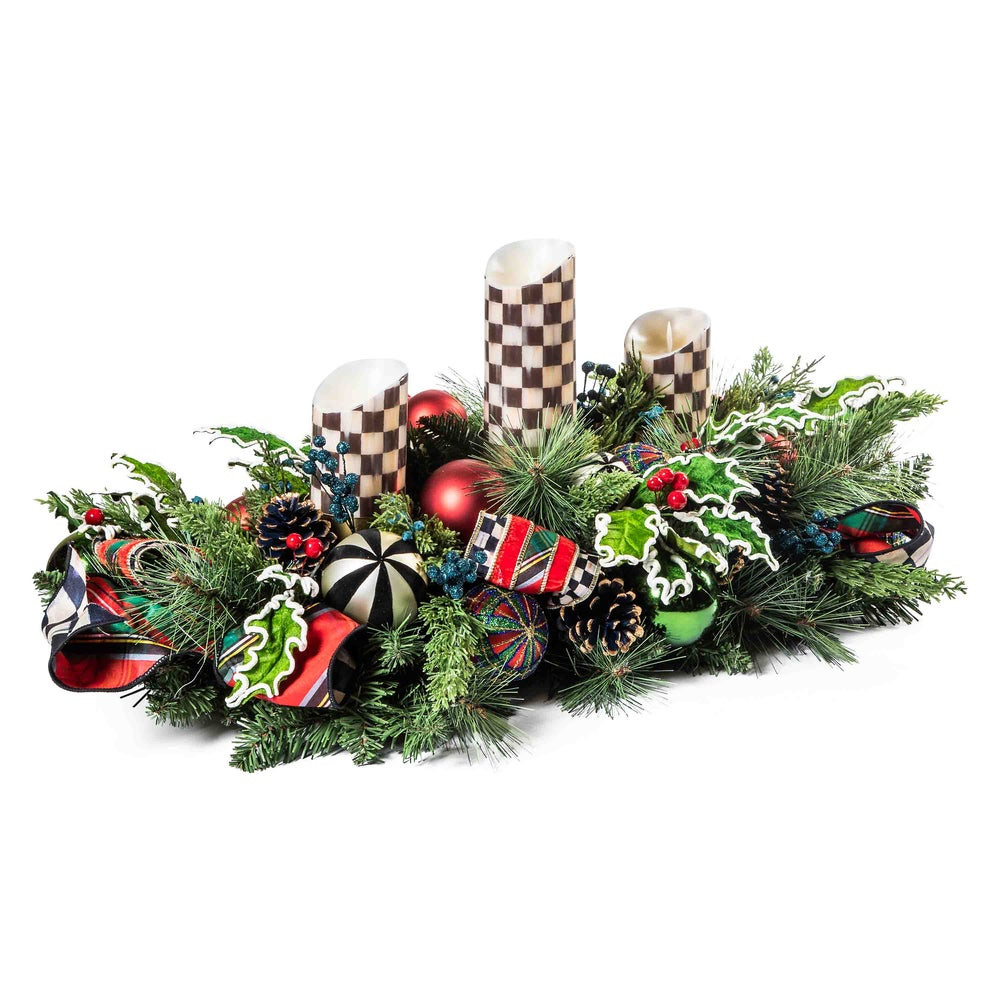 Tartastic Triple Candle Centerpiece | MacKenzie-Childs