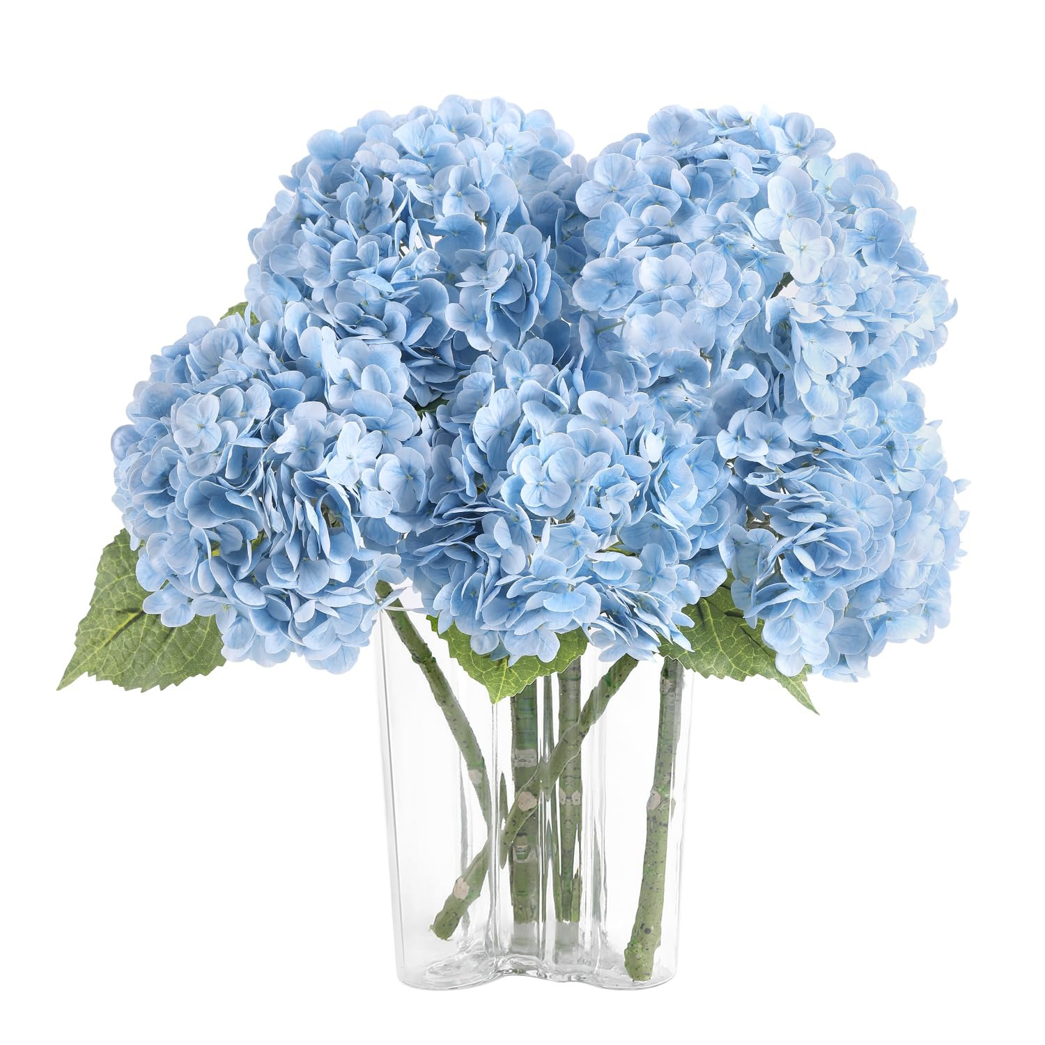 4Pcs Baby Blue Hydrangea Artificial Flowers Lifelike Faux Hydrangea Real Touch Fake Flowers for H... | Amazon (US)