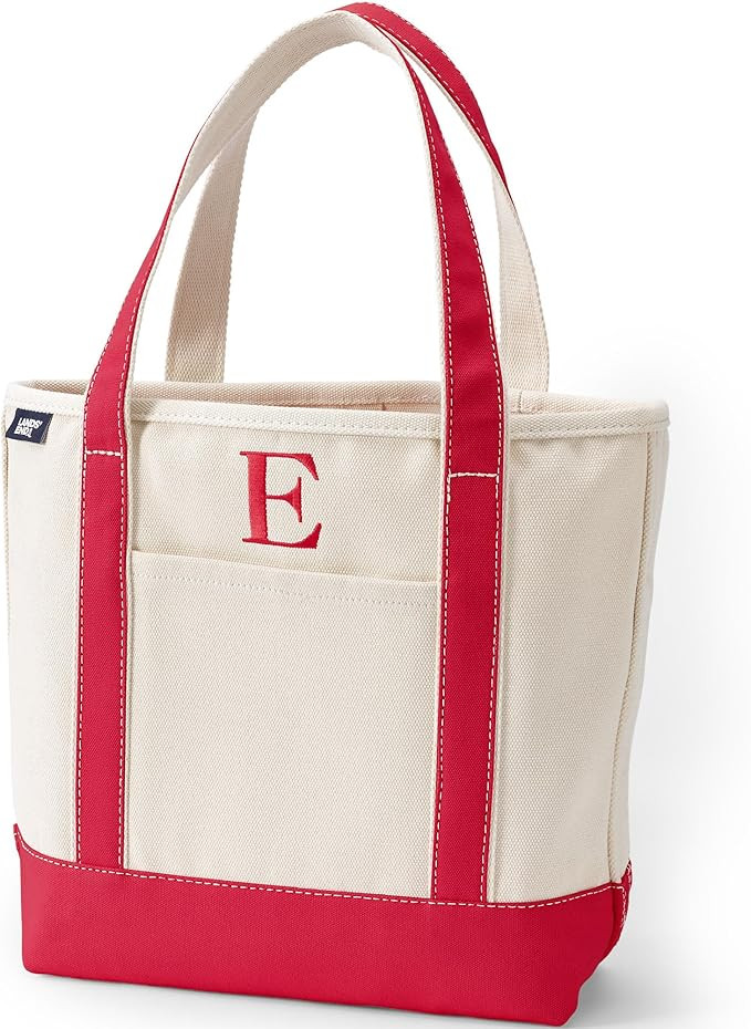 Lands' End Pre-Monogrammed Letter Canvas Tote Bag | Amazon (US)