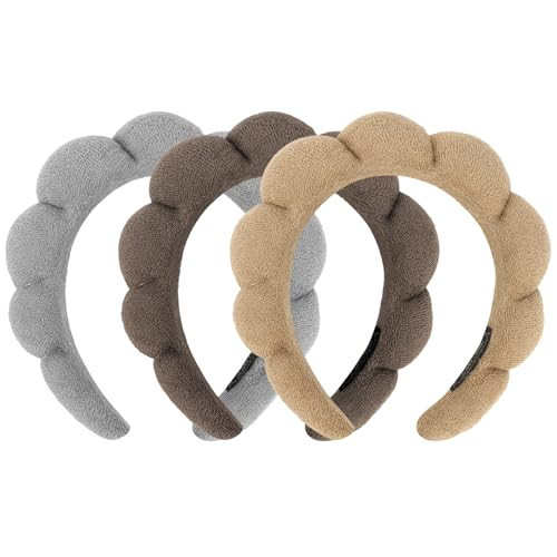 ACO-UINT 3 Pack Terry Cloth Spa Headbands - Skincare Makeup Headbands With Puffy Hair Band for Face Washing and Skincare Routine | Amazon (US)