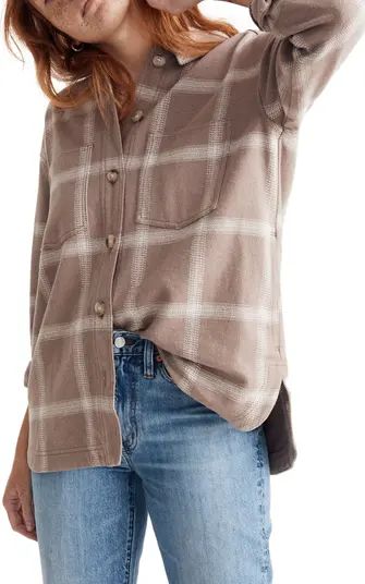 Madewell Kentwood Windowpane Flannel Oversize Shirt Jacket | Nordstrom | Nordstrom