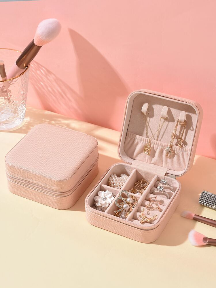 1pc Portable Travel Earrings Storage Box,Mini Ring Storage Case,Necklace Storage Box | SHEIN