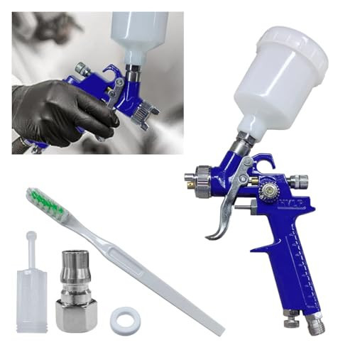 Mini HVLP Touch Up Spray Gun with 1 mm Nozzle, 125 cc Cup Gravity Feed Air Paint Sprayer Spot Repair, Spray Paint Gun for Car Furniture Painting, Auto Primer, Wall Painting (1.0) | Amazon (US)