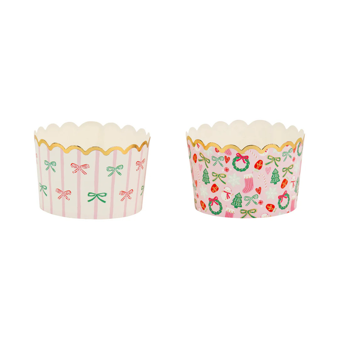 Gold Foil Bows/Icons on Pink 5 oz Baking Cups | My Mind's Eye