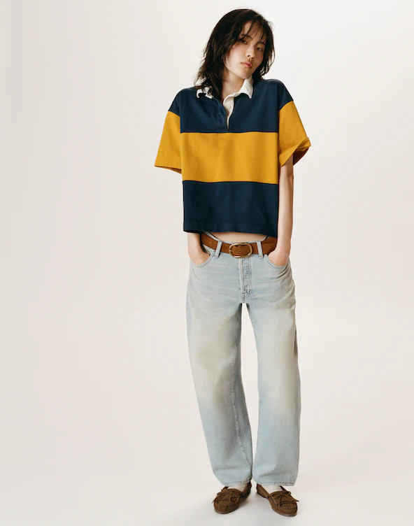 The Boxy Rugby Polo in Club Cotton | Madewell