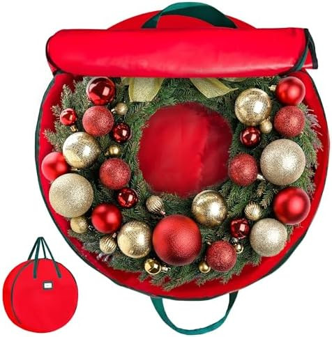 HOLDN’ STORAGE Premium Wreath Storage Bag - Durable Material - Waterproof - Heavy-duty Christma... | Amazon (US)