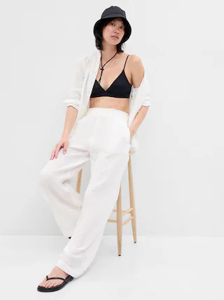 Crinkle Gauze Wide-Leg Pants | Gap (CA)